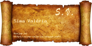Sima Valéria névjegykártya